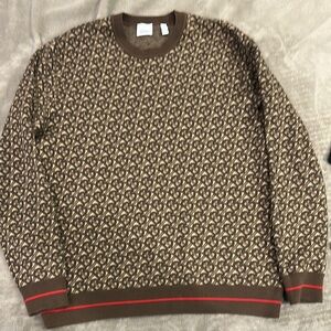 Designer Brown Patterned Men's Sweater